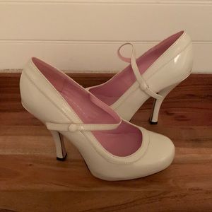 White Patent Babydoll MaryJane 4” heel